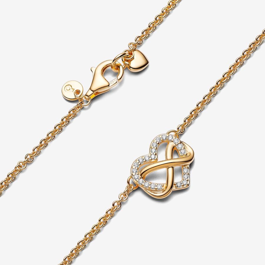 Sparkling Infinity Heart Collier Necklace