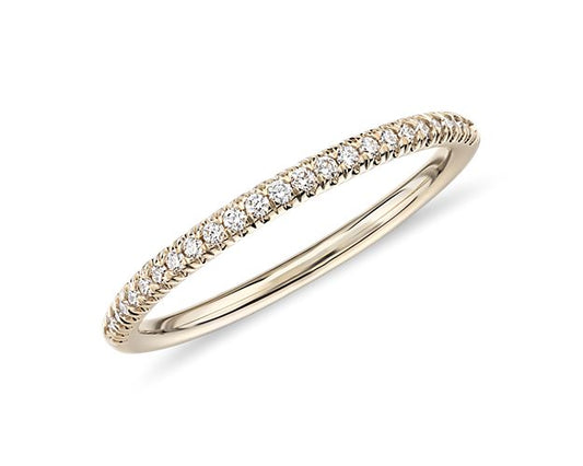 Petite Micropavé Diamond Ring In 14k Yellow Gold