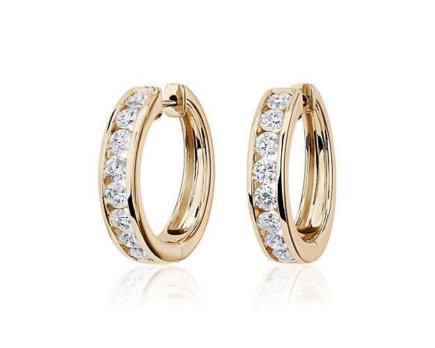 Lab Grown Diamond Channel Hoop Earrings