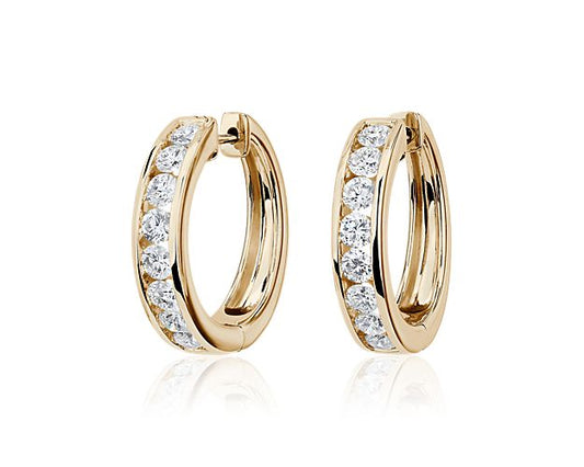 Lab Grown Diamond Channel Hoop Earrings