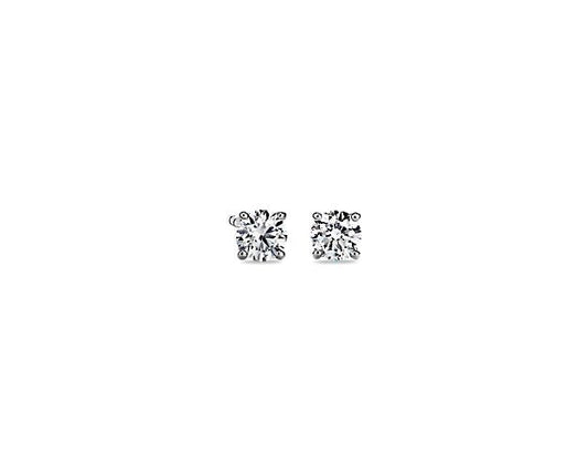 Diamond Stud Earrings In 14k White Gold
