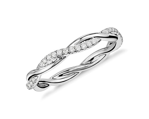 Petite Twist Diamond Eternity Ring In Platinum