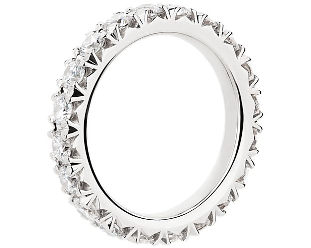 French Pavé Diamond Eternity Ring In Platinum