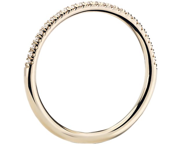 Petite Micropavé Diamond Ring In 14k Yellow Gold