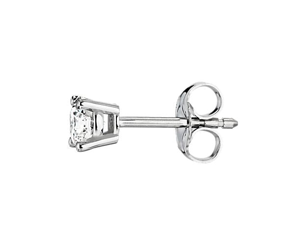 Diamond Stud Earrings In 14k White Gold