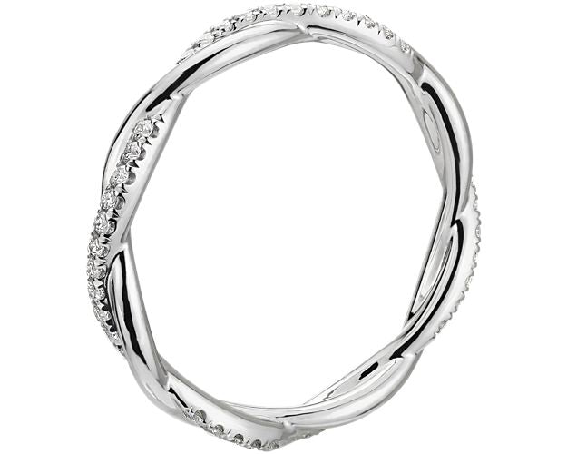 Petite Twist Diamond Eternity Ring In Platinum